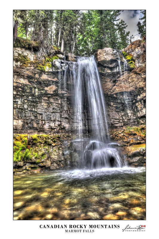 Marmot Falls, Kananaskis, Alberta — Canadian Rocky Mountains waterfall print