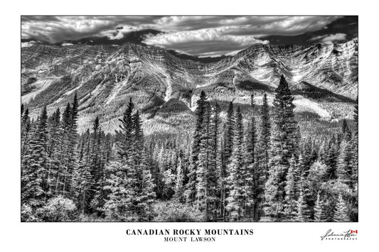 Mount Lawson, Kananaskis, Alberta — black and white Canadian Rocky Mountains print